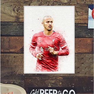 โปสเตอร์ ผ้าแคนวาส Thiago Alcantara Liverpool ติอาโก้ อัลคันทาร่า นักเตะ ลิเวอร์พูล ภาพวาด ศิลปะ นักบอล นักฟุตบอล