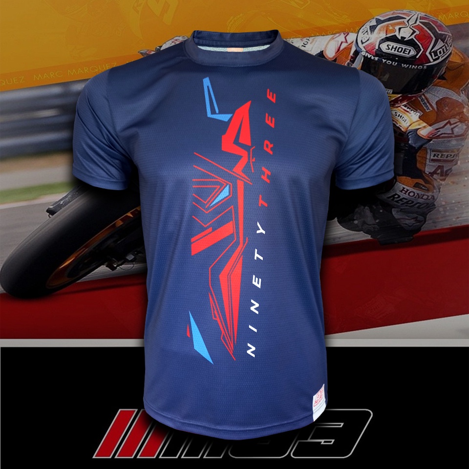 เสื้อT-shirt MotoGP เสื้อยืดคอกลมโมโตจีพีสำหรับแฟนคลับ มาร์ก มาร์เกซ/ninetytree #MG0092 พิมพ์ลายทั้งตัว ไซส์ S-5XL