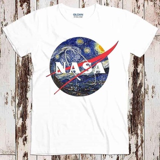 เสื้อยืดแขนสั้น ผ้าฝ้าย พิมพ์ลายโลโก้ Nasa Vincent Van Gogh Nova 80s 8435 สุดเท่ ของขวัญแฟชั่น