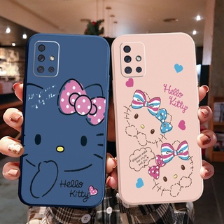 เคสซิลิโคนนิ่ม ขอบตรง ลายคิตตี้ สําหรับ Samsung A31 A32 4G A52 A72 5G A11 A51 A71 A21S A02S A20S