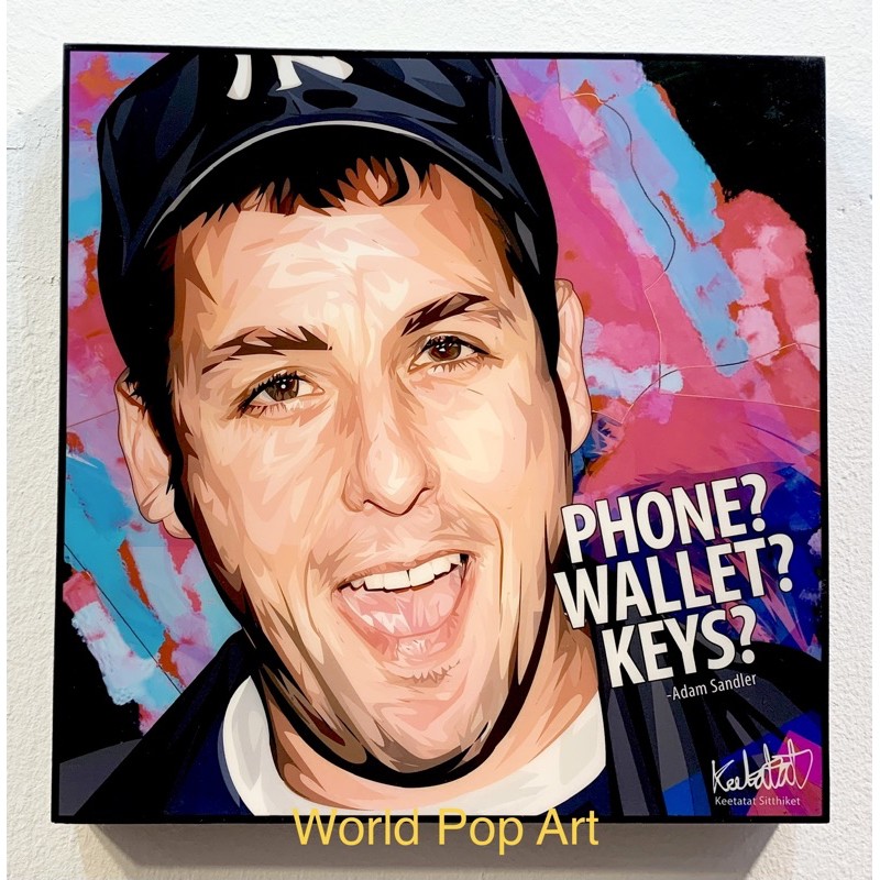 กรอบรูป#Adam Sandler#กรอบรูปวิทยาศาสตร์พร้อมแขวนเคลือบเงาไว้อย่างดี#Worldpopart