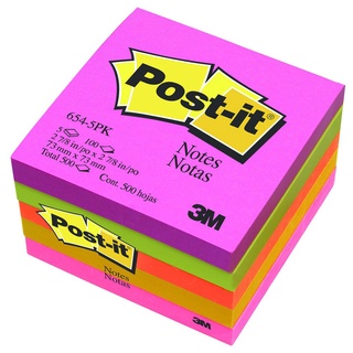 3M Post it Note โพสท์อิทโน๊ต 3x3นิ้ว 5สี สีละ100แผ่น