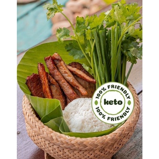 KETO 100% หมูเค็มแดดเดียว สูตรคีโต by ห้องเครื่อง ขนาด 400 กรัม ร้านดังจากไอจี