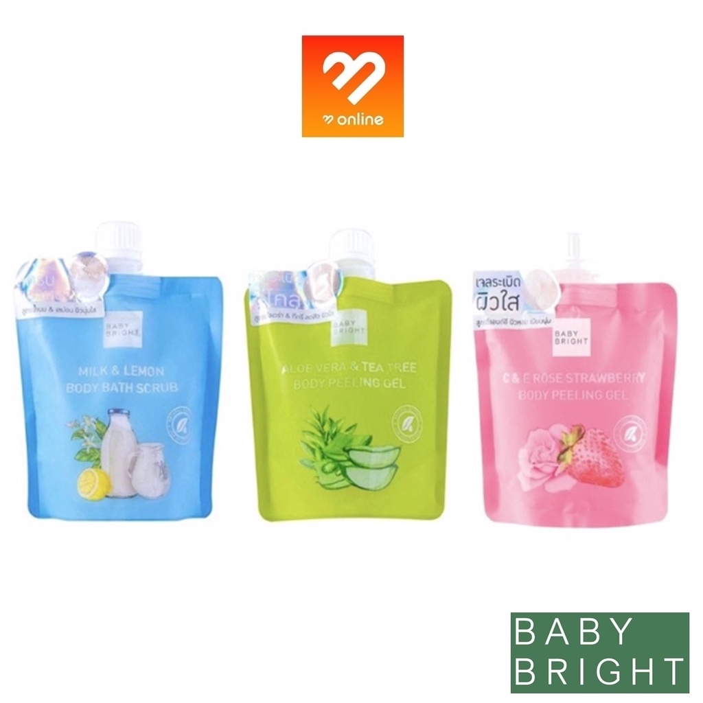 Baby Bright Body Bath Scrub / Body Peelionf Gel / C&E Rose STRAWBERRYเบบี้ไบร์ท สครับ+อาบน้ำ เจลระเบิดขี้ไคล