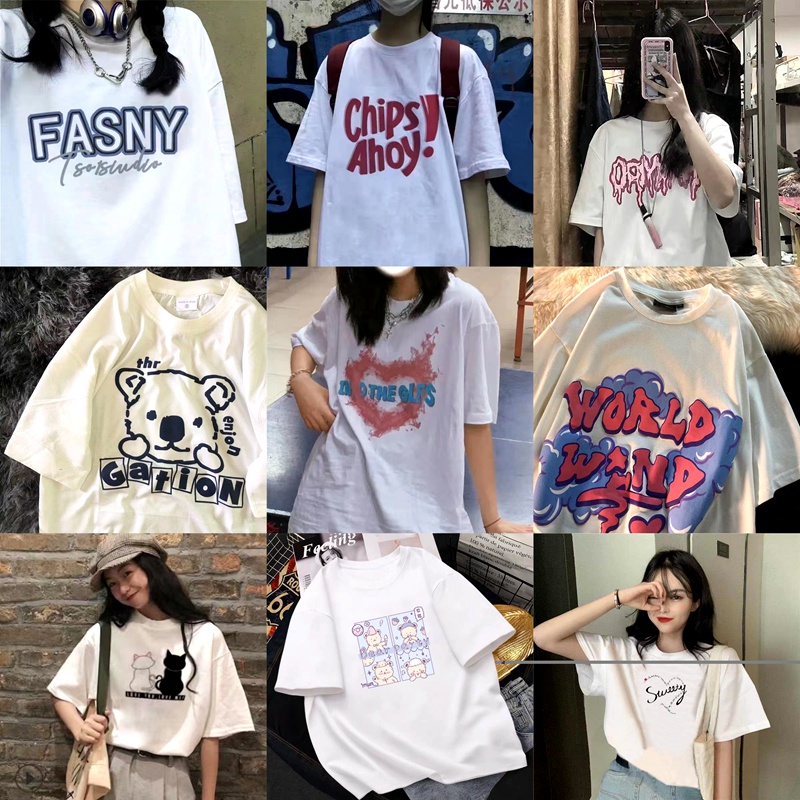 THRIVE-เสื้อยืดโอเวอร์ไซส์ สไตล์เกาหลี มี 18 ลายให้เลือก ฟรีไซส์ ลายสกรีนคมชัด ผ้านิ่มมาก