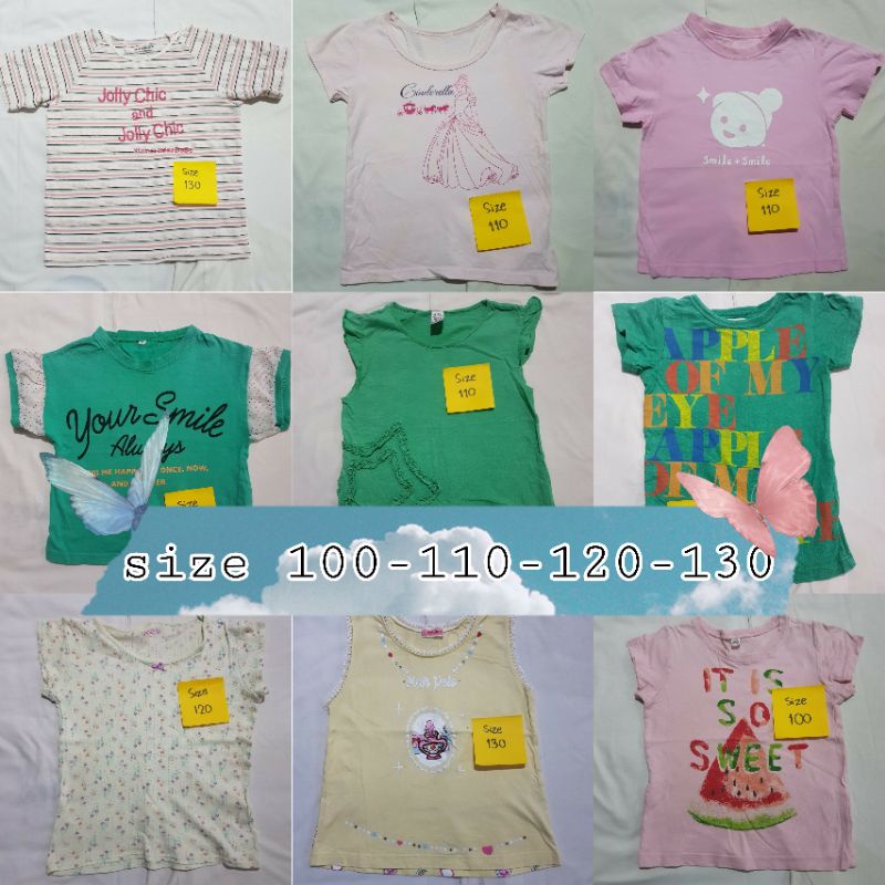 เสื้อเด็กญี่ปุ่นมือสอง 15 บาททุกตัว หญิง ไซส์ 100-110-120-130