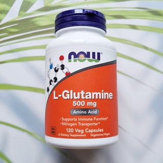 แอลกลูตามิน L-Glutamine 500 mg, 120 Veggie Capsules (Now Food) บำรุงกล้ามเนื้อ บำรุงหัวใจ ช่วยผ่อนคลาย