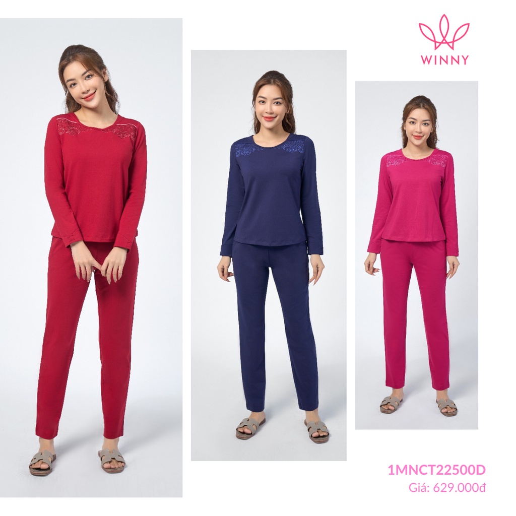 Winny ชุดกางเกงผ้าฝ้ายแขนยาว - 1MNCT22500D