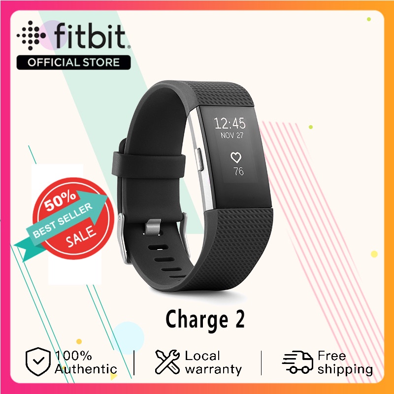 Fitbit Charge 2 Health &amp; Fitness Tracker Smartwatch Bracelet, Sports Watch Heart Rate Monitor, Sleep Log For Men And Wom