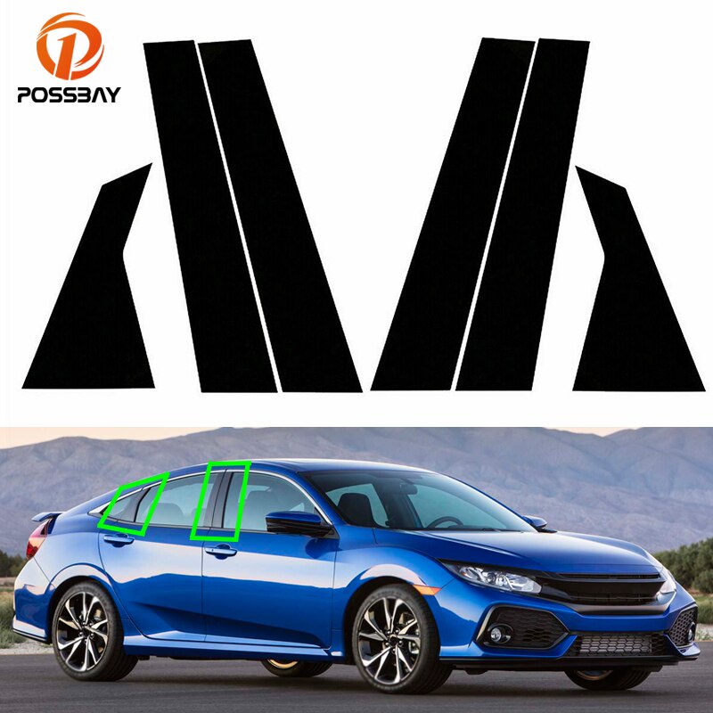 【พร้อมส่ง】สติกเกอร์เสากลาง สําหรับ  Honda City 2015-2019 6 ชิ้น
