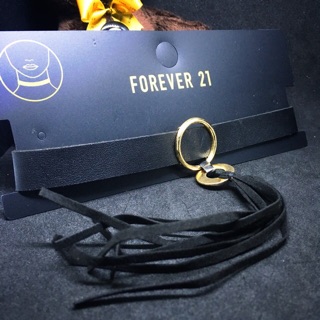 Forever XXI โชคเกอร์แบรนด์เนม โชคเกอร์หนังสีดำ