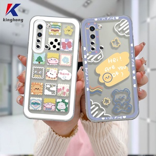 เคสคุณภาพสูง Realme C21 C31 C35 C25 C11 2021 C21Y C15 C20 C3 C12 C2 C25S 5 5S 5i C17 7i C1 C25Y C2 C3i 6i C20A realme Narzo 20 10 10A 20A 30A ใส ลายหมีหน้ายิ้ม ก้อนเมฆ เคสโทรศัพท์