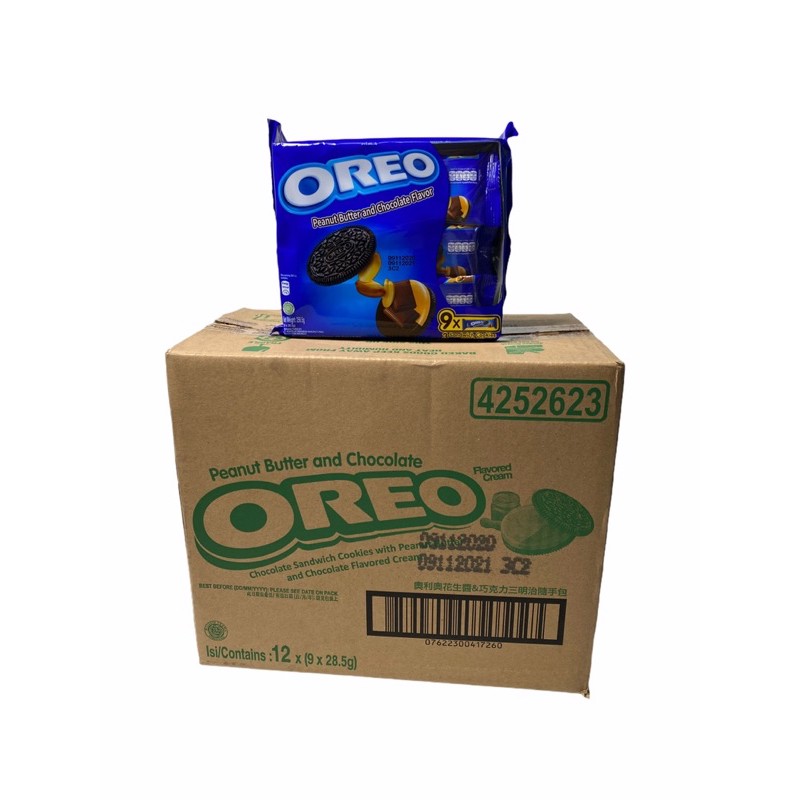 OREO Peanut Butter And Chocolate เนยถั่ว 28.5G 1ลัง/บรรจุ 12 แพค ราคาส่ง ยกลัง สินค้าพร้อมส่ง!!