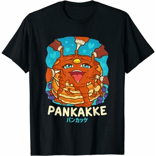 เสื้อยืดโอเวอร์ไซส์ใหม่ เสื้อยืดลําลอง แขนสั้น พิมพ์ลายแพนเค้ก ฟู้ดดี้ Kawaii Pankakke แฟชั่นญี่ปุ่นS-3XL