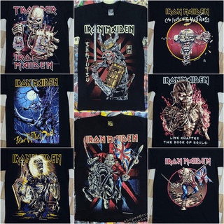 เสื้อยืดลําลอง ผ้าฝ้าย 100% แขนสั้น พิมพ์ลาย Iron Maiden Band Baju Band Sytem black Timber Moai Speed Part 2 สีดํา พลัสไ