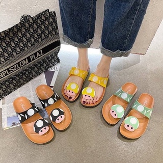 minicon🍄รองเท้าแตะหนีบ🍄น้องเห็ด ลายจุด ยอดฮิต ขายดี ใส่สวยมาก มี3สี (516-5)