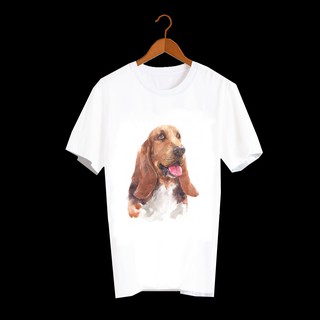 เสื้อลายหมา DBH004 basset-hound เสื้อยืด เสื้อยืดลายหมา เสื้อยืดสกรีนลายหมา