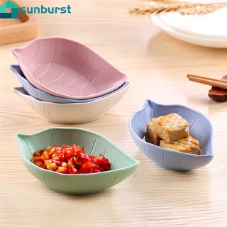 Kitchen Wheat Straw Leaf Shape Spice Snack Plate/Japanese-style Salt Vinegar Sauce Flavor Seasoning Dish