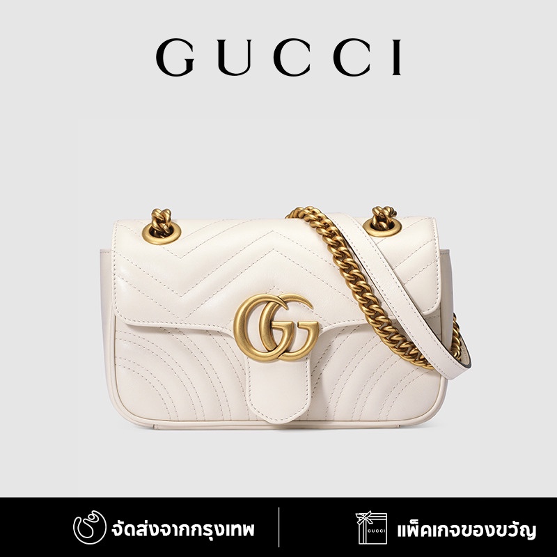 （จัดส่งวันเดียวกัน）Gucci GG Marmont Series กระเป๋าสะพายข้าง/ กระเป๋าแบรนด์เนมแท้ /กระเป๋า gucci /gucci แท้
