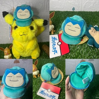 กระเป๋าคาบิก้อน โปเกม่อน ทรงหมวกแก๊ป น่ารักมาก งาน SEGA ป้ายห้อย Pokemon Snorlax Cap Pouch