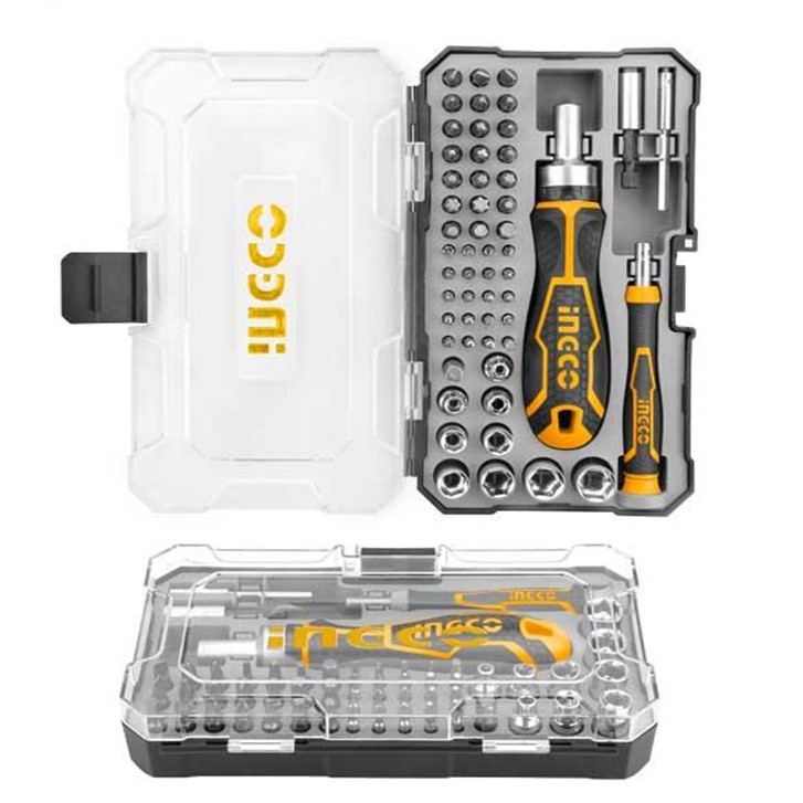 INGCO HKSDB0558 ชุดดอกไขควง ไขควงเอนกประสงค์ ลูกบ๊อกซ์อเนกประสงค์ 55 ชิ้นต่อชุด พร้อมด้ามจับ 2 แบบ