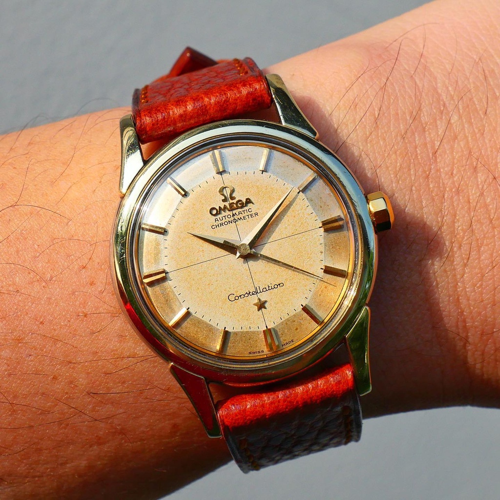 Rare Omega Constellation pie pan patinated crosshairs dial หอดูดาว 12 เหลี่ยม หน้าเฟด ดิบเดิม จากปี 