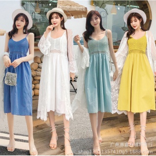 Yuki-CF1024 เดรสยาวโบฮีเมียน เดรสสายเดี่ยวเที่ยวทะเล