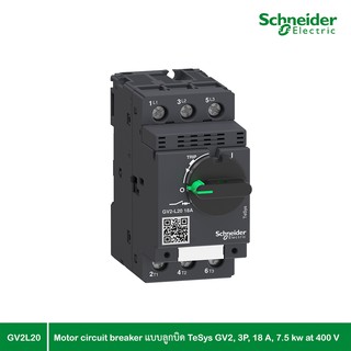 Schneider Electric - Motor circuit breaker แบบลูกบิดแบบ,TeSys GV2, 3P, 18 A, 7.5 kw at 400 V_GV2L20 ที่ร้าน PlugOn