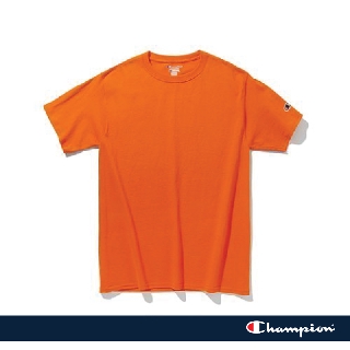 Champion ของแท้ Unisex เสื้อยืดคอกลม แขนสั้น สีส้ม T425