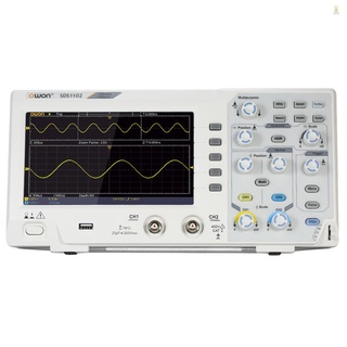 Flt Owon SDS1102 เครื่องวัดออสซิลโลสโคปดิจิทัล หน้าจอ LCD 7 นิ้ว 2CH 100MHz 1GS/s