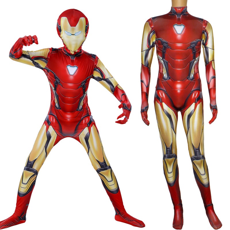 ชุดจั๊มสูทคอสเพลย์ Iron Man Endgame Superhero เหมาะกับปาร์ตี้ฮาโลวีน สําหรับเด็ก และผู้ใหญ่