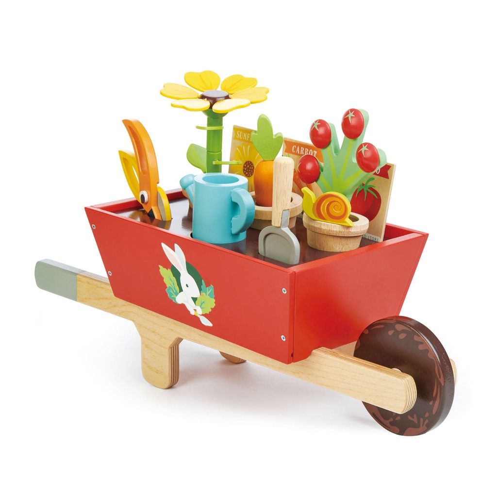 Tender Leaf Toys ของเล่นไม้ ของเล่นเด็ก ชุดรถทำสวน Garden Wheelbarrow Set