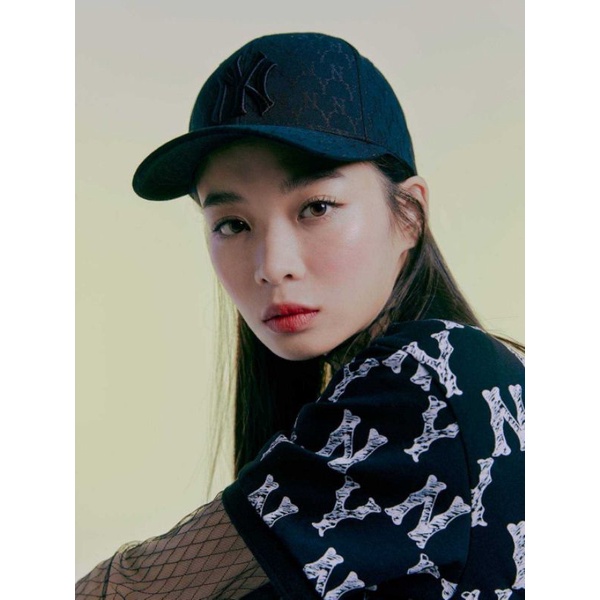 แท้ MLB monogram classic jacquard cap NYB หมวกแก๊ป สีดำ สีครีม สีเบจ ...