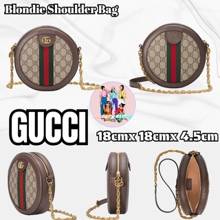 ✨กุชชี่  Gucci Ophidia Collection GG Round Mini กระเป๋าสะพายไหล่/กระเป๋าโซ่/กระเป๋าสะพายข้าง/กระเป๋าผู้หญิง