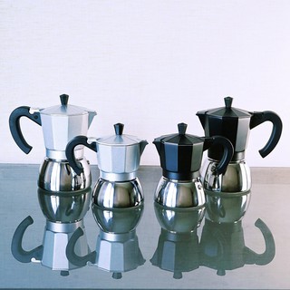 (ฐานสเตนเลส) หม้อต้มกาแฟสดมอคค่าพอท (MOKA POT) อลูมิเนียม 4 ถ้วย (200 ml) , 6 ถ้วย  (300 ml) By สุวภัทร SWP Shop