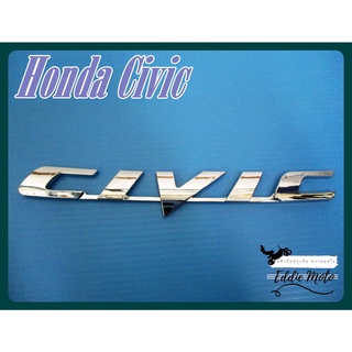 HONDA CIVIC LOGO "CHROME" STICKER size 17x1.5 cm. (1 PC.)  // โลโก้ CIVIC สีโครม พร้อมกาวติด สินค้าคุณภาพดี