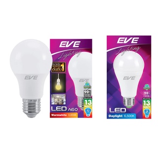 หลอดไฟ LED Bulb 13w แสงขาว daylight แสงส้ม warmwhite รุ่นA60 EVE รับประกัน 1 ปี