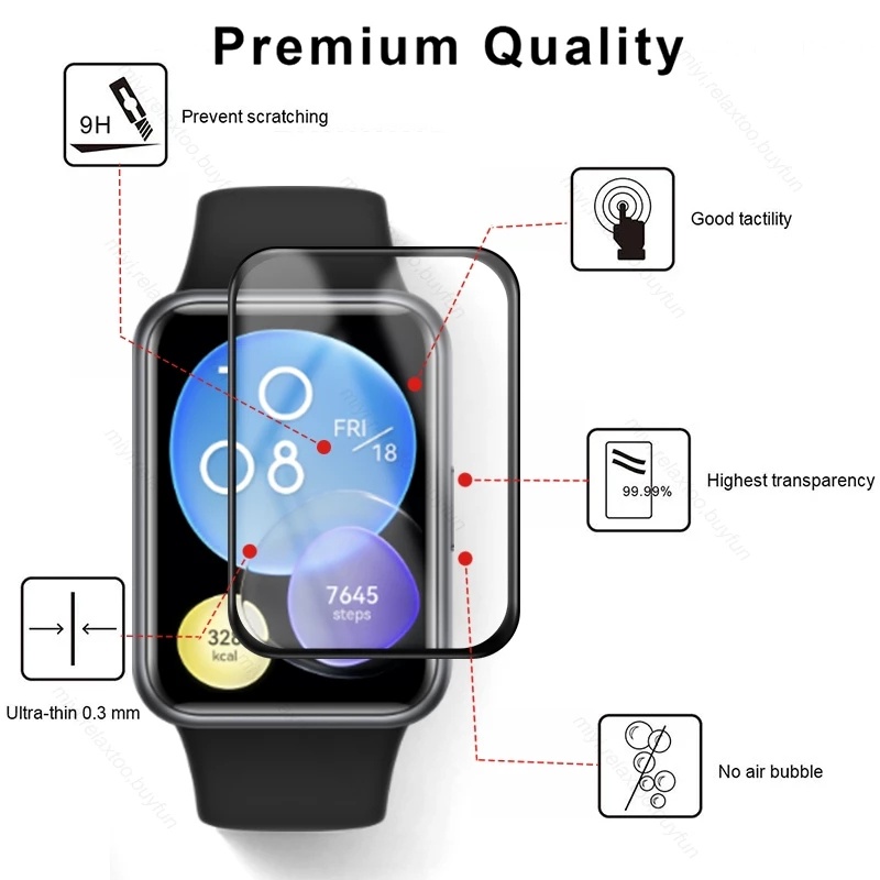 3d PMMA ฟิล์มป้องกันเต็มขอบ สําหรับ Huawei Watch Fit 2 Fit2 ป้องกันหน้าจอ