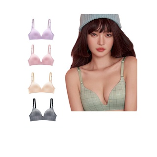 โปรโมชั่น : 🧸𝑩𝒓𝒂𝑩𝒓𝒂𝑩𝒓𝒂🧸 bra-114 บราไร้โครง ลายตาราง