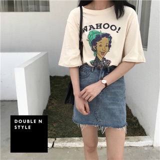 เสื้อยืด Basic งานเกาหลี ลาย whoo พร้อมส่งค่ะ