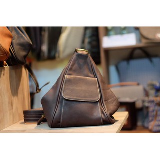 Leather Bag code : LB002 กระเป๋าเป้หนัง งานแฮนด์เมด สีน้ำตาลเข้ม