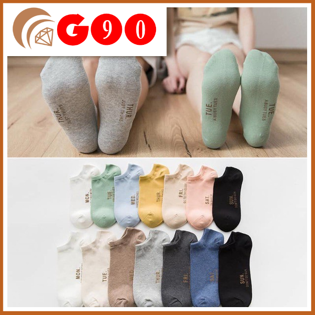 ชุดถุงเท้าผู้ชายและผู้หญิงคุณภาพสูง 7 คู่ ถุงเท้าข้อสั้นสําหรับบุรุษและสตรีสําหรับใช้ทุกสัปดาห์ (ALL