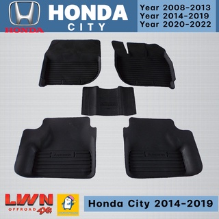 ผ้ายางปูพื้นรถเข้ารูปเกรด Premium รุ่น HONDA CITY 2014-2019 เข้าชุด ขอบยกสูงกันน้ำหก มีรับประกันทุกชิ้น ทำความสะอาดง่าย