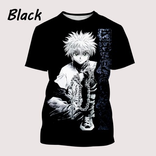 เสื้อยืดโอเวอร์ไซส์ใหม่ เสื้อยืดลําลอง แขนสั้น คอกลม พิมพ์ลายอนิเมะ HUNTER×HUNTER 3D แฟชั่นฤดูร้อนS-3XL