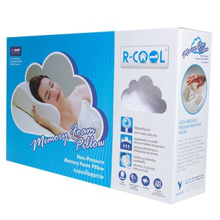 หมอนสุขภาพ R-COOL MEMORY FOAM CURVE S 50X30X10 นิ้ว สีขาว หมอนหนุนและหมอนข้าง