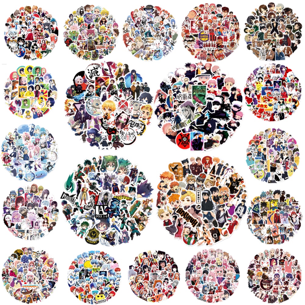 สติ๊กเกอร์อนิเมะสไตล์ใหม่ 50 รูปแบบ, Tokyo Revengers/Inuyasha/Tokyo Ghoul/FAIRY TAIL/SK8/Soul Eater/Attack on Titan/Jujutsu Kaisen กันน้ําสติกเกอร์เย็น