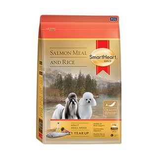 Smartheart Gold Salmon Meal and Rice Adult Small Breed [1kg] อาหารสุนัขโต พันธุ์เล็ก รสปลาแซลมอนและข้าว