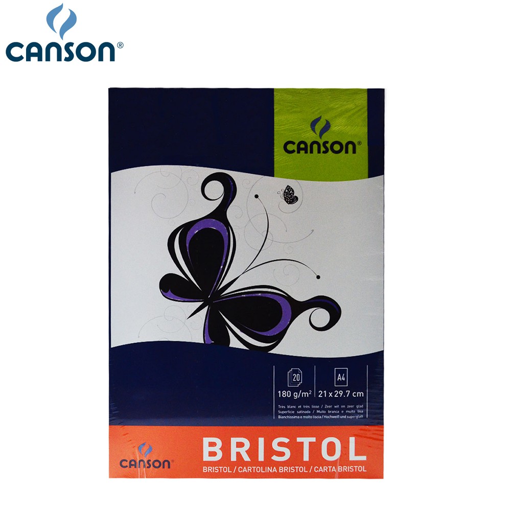 Canson(แคนสัน) สมุด Bristol แบบฉีก ขนาด 21×29.7cm.180g ผิวซาตินเรียบ  #200 001 919