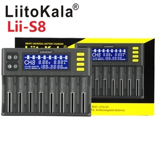เครื่องชาร์จถ่าน LiitoKala Lii-S8 ชาร์จได้ 8 ก้อน รองรับ 26650，21700，20700, 18650, 18490, 18350 AA AAA （ของแท้100%)