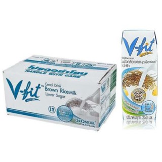 V-FIT วีฟิท นมข้าวกล้องงอก สูตรน้ำตาลน้อย ขนาด 250ml ยกลัง 24กล่อง วีฟิต VFIT น้ำนมข้าวกล้องงอก